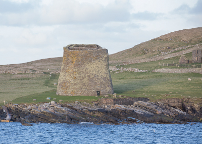 Onderweg naar Spitsbergen kwamen wij langs het onbewoonde eilandje Mousa, hier in de Broch zitten veel stormvogeltjes, deze broeden tussen de muren.