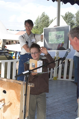 Sam Janssen, winnaar van de vogelfotowedstrijd voor jeugd tot 16 jaar.